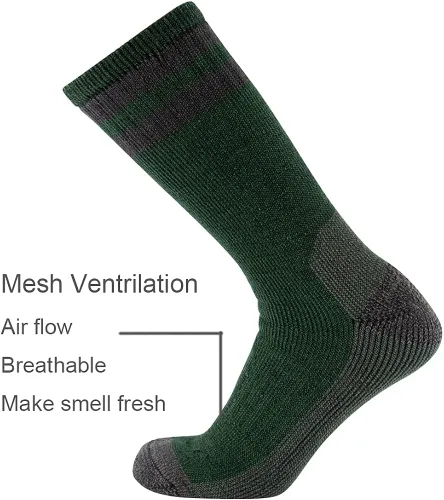 Miniatura 4 de CEREBRO Calcetines de lana merino para hombre, calcetines acolchados a media pantorrilla, que absorben la humedad, calcetines de senderismo