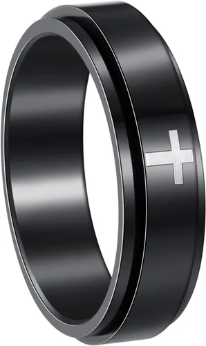 Miniatura 68 de Anillos giratorios para la ansiedad para hombre, anillos clásicos de cadena para mujeres y adultos, anillo de acero de titanio