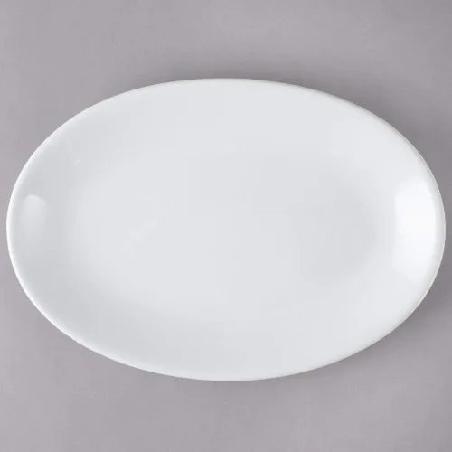 Miniatura 2 de Restaurant Value, placa de gres con forma de cupé de 12.25 pulgadas, blanco brillante, caja de 12
