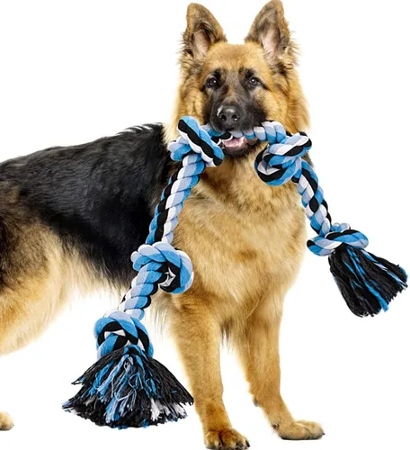 Miniatura 9 de Bmag Juguetes de cuerda para perros para masticadores agresivos, juguetes interactivos y resistentes para perros medianos y grandes, juguete de Beige