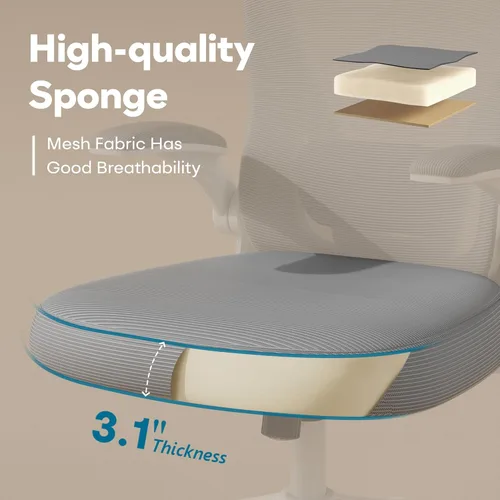 Miniatura 7 de SeekFancy Silla de Oficina Ergonómica M903, Silla de Escritorio para Computadora con Ruedas, Silla de Oficina de Malla de Respaldo Alto con Soporte