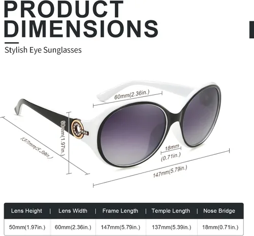Miniatura 4 de FIMILU - Gafas de sol polarizadas de gran tamaño para mujeres, 100% protección UV400, moda retro antirreflejos, gafas HD para mujer