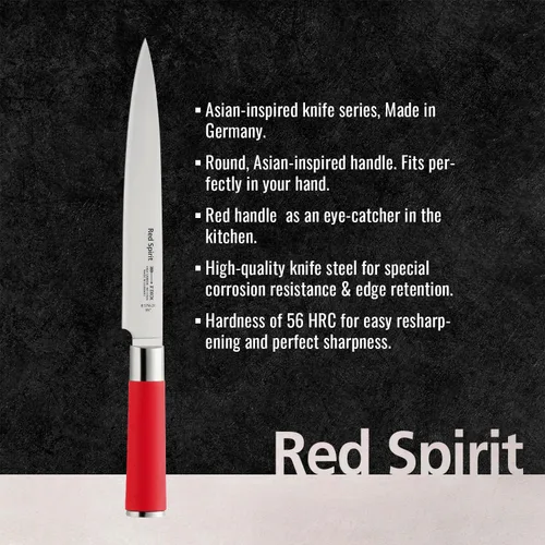 Miniatura 3 de F. DICK Cuchillo de trinchar Red Spirit - Cuchillo de cocina con hoja de 8.3" y 56 HRC - Ideal para cortar carne - Cuchillo de pechuga - Acero