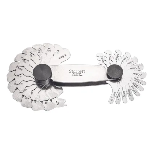 Miniatura 8 de Starrett Medidor de paso de tornillo de acero con dispositivo de bloqueo, ideal para trabajos de construcción y mejoras del hogar, rango