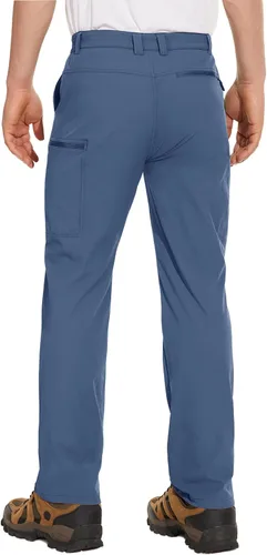 Miniatura 2 de MAGCOMSEN Pantalones de senderismo para hombre, 6 bolsillos, resistentes al agua, pantalones de trabajo de pesca Ripstop, ligeros, de secado rápido