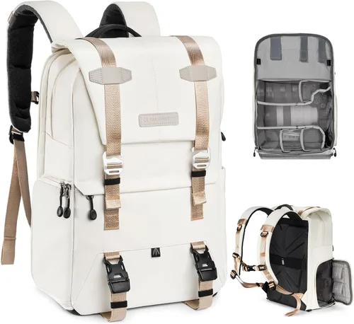 Miniatura 15 de K&F Concept Mochila para Cámara, Bolsas de Cámara para Fotógrafos Cámaras Dslr Compatible con Canon Nikon Sony DJI Mavic Drone, Bolsa de Gran gris