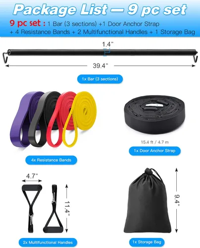Miniatura 5 de Brebebe Correa de anclaje de puerta para ejercicios de bandas de resistencia, anclaje de múltiples puntos para gimnasio en casa, banda de puerta