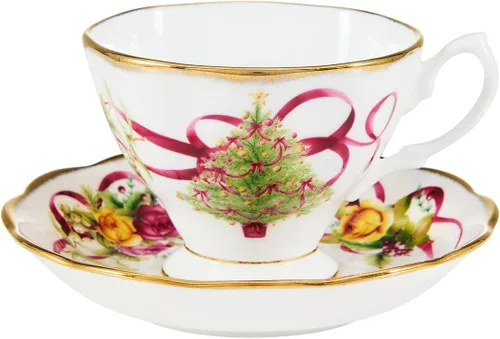 Miniatura 9 de Juego de taza y platillo de té, diseño de rosas del campo, Juego de 5 cubiertos de mesa