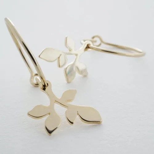 Miniatura 3 de HONEYCAT Aros mágicos de hojas en chapado de oro de 18 quilates, chapado de oro rosa de 18 quilates o placa de rodio de plata