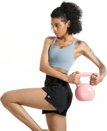 Miniatura 3 de RUNNING GIRL - Brasier deportivo con tirantes delgados para mujer brasier de yoga con soporte medio copas extraíbles y espalda cruzada