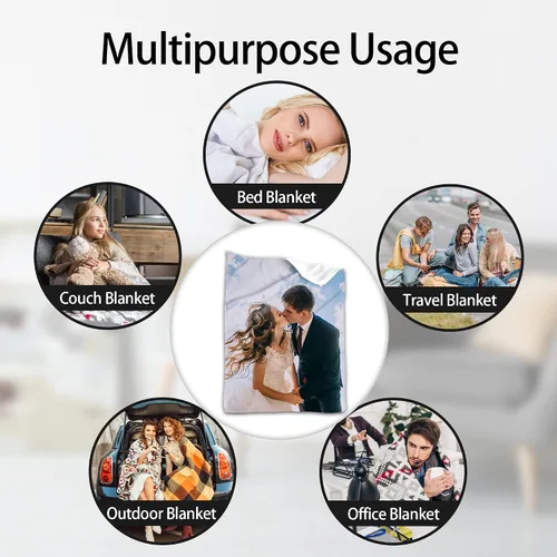 Miniatura 3 de Manta de fotos personalizada, manta de forro polar suave personalizada para bodas, cumpleaños, Navidad, día de San Valentín, regalos para mujeres