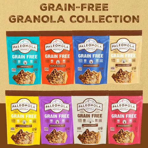 Miniatura 6 de Paleonola – Granola sin Granos Sabor Piña Colada – Sin OMG, Sin Granos, Sin Soja, Sin Gluten, Sin Lácteos – Snack Proteico Bajo en Carbohidratos
