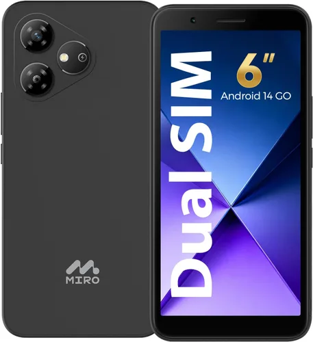 Miniatura 8 de MIRO Teléfono celular 4G - Nuevo teléfono inteligente Android 14 Go Edition, pantalla de 6 pulgadas, 2 GB+32 GB (256 GB expandible), batería de 3000