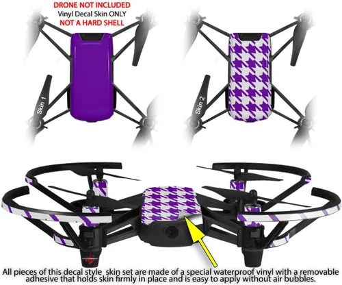 Miniatura 2 de Paquete de 2 calcomanías para DJI Ryze Tello Drone Solids Collection Purple Drone no incluido