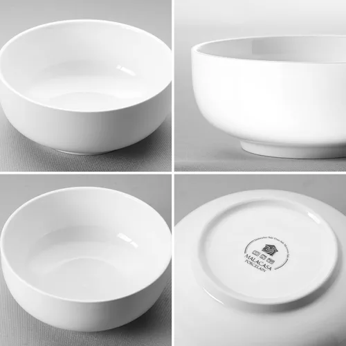 Miniatura 7 de MALACASA Juego de Tazones para Ensalada, 44 OZ (7") Tazones Grandes para Sopa Tazones para Cereal para Cocina, Juego de Tazones de Cerámica Blanca