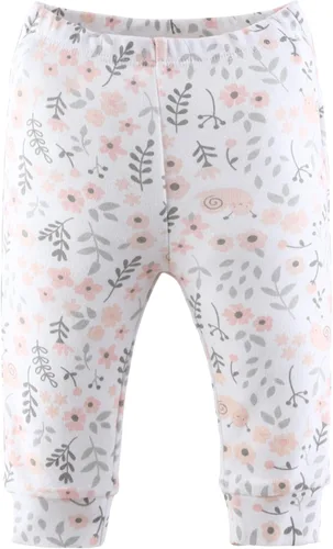 Miniatura 4 de The Peanutshell Conjunto de pantalones para bebé niña Paquete de 5 en tallas de recién nacido a 24 meses Floral, rosa, blanco, estrellas