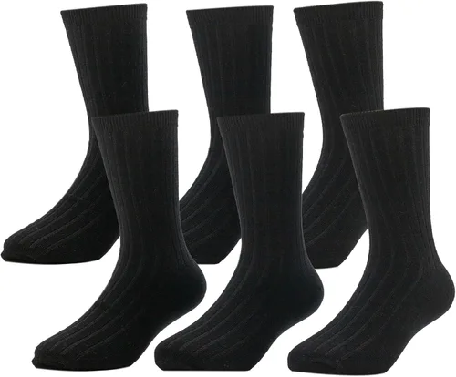 Vestido unisex de punto acanalado o plano para niños, calcetines uniformes color negro, azul marino y varios tamaños, de pequeño a grande