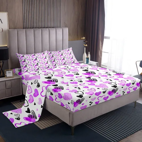Miniatura 16 de Juego de sábanas femeninas de flores de rosas rojas, tamaño individual, juego de ropa de cama para el día de San Valentín, decoración de habitación