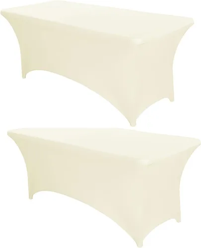 Miniatura 28 de PTC21B - Juego de 6 manteles elásticos de 6 pies, color negro, rectangular, ajustable, lavable, de elastano, para fiestas, bodas, cócteles