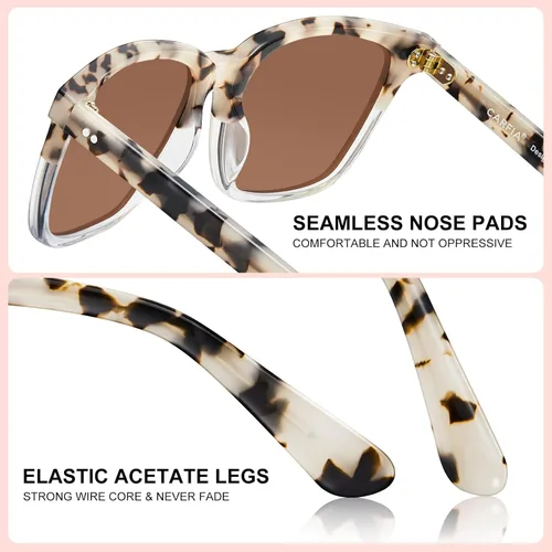 Miniatura 93 de Carfia Chic - Lentes de sol polarizados para mujer, protección UV400, marco de acetato pulido a mano