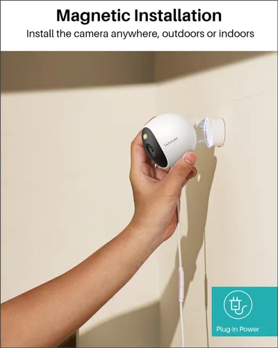 Miniatura 6 de WUUK Cámara de seguridad, cámara con cable de 4 MP para interiores y exteriores, reconocimiento facial, visión nocturna a color y foco, sin tarifa