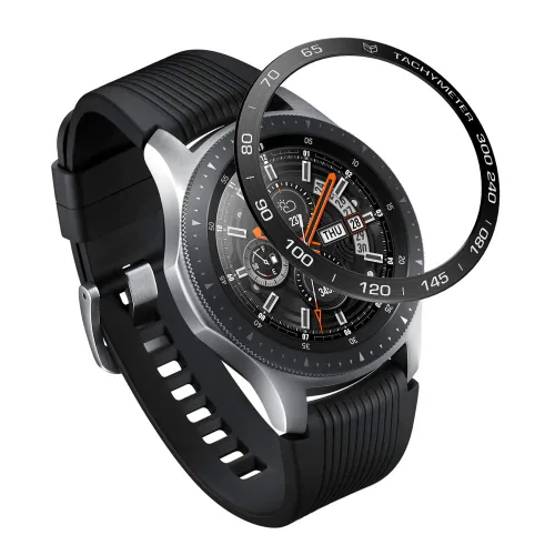 Miniatura 9 de AISPORTS Anillo de bisel compatible con Samsung Galaxy Watch 1.811 in bisel Loop cubierta adhesiva anti arañazos acero inoxidable bisel de metal