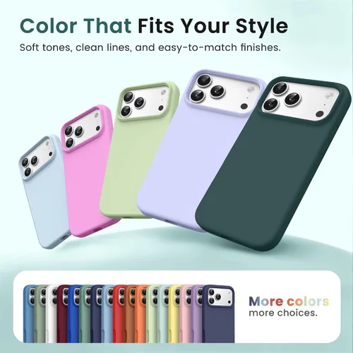 Miniatura 194 de GONEZ Funda de silicona para iPhone 15 Pro Max, compatible con Magsafe, protector de cámara + protector de pantalla, forro de microfibra suave