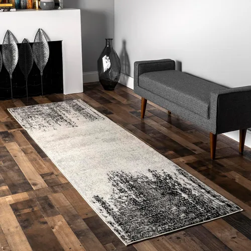 nuLOOM Penélope - Alfombra de pasillo tribal con diseño de chevrones, 2 x 6 pies, color gris