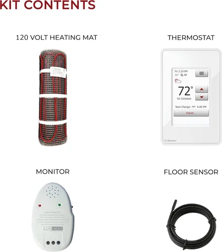 Miniatura 9 de Kit de tapete de calefacción de piso LuxHeat 80 pies cuadrados - 120V para debajo de laminado y baldosas - Sistema de piso radiante eléctrico