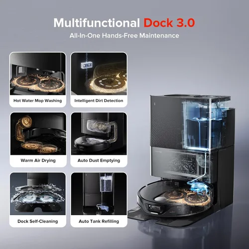 Miniatura 5 de roborock Qrevo - Combo de aspiradora y trapeador de robot delgado, 3.2 in, tecnología de detección 3D, reconocimiento avanzado de obstáculos