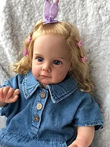 Miniatura 3 de Angelbaby Muñecas de bebé real Reborn de 24 pulgadas, 23.6 in, linda niña de silicona realista con cuerpo suave y acurrucable, juguetes y accesorios