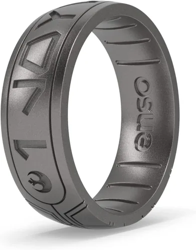 Miniatura 11 de Enso Rings Anillo de silicona Star Wars – Diseño cómodo y flexible – Lo sé (Aurebesh) – Perla Negra/Perla – Talla 8 I Know (Aurebesh) Perla