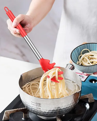 Miniatura 5 de Paquete de 2 tenedores de silicona para pasta, servidor de cuchara de fideos resistente al calor, colador de espagueti sin BPA, las mejores