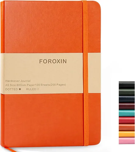 Miniatura 26 de Cuaderno de diario en blanco, negro, 160 páginas, tamaño mediano de 8.3 x 5.7 pulgadas, papel grueso de 3.53 oz/m², tapa dura
