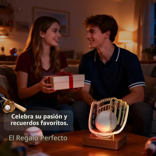 Miniatura 7 de CoolGift Mart Soporte de exhibición de guantes de béisbol con luz