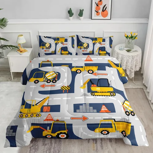 Miniatura 35 de Juego de edredón para niños Axolotl, tamaño individual, juego de ropa de cama con diseño de autos de carreras para niños, niñas, adolescentes