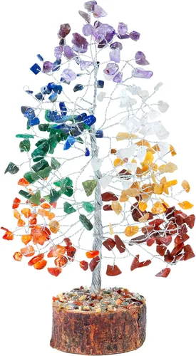 Miniatura 8 de Árbol de cristal de mezcla de chakras, piedras preciosas y cristales, curación de chakras, Feng Shui, árbol de meditación, árbol de piedras
