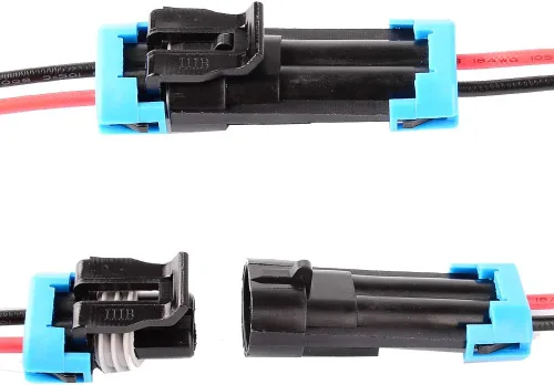 Miniatura 3 de Conector eléctrico impermeable para autos de 2 terminales, con cable AWG marino, paquete de 2