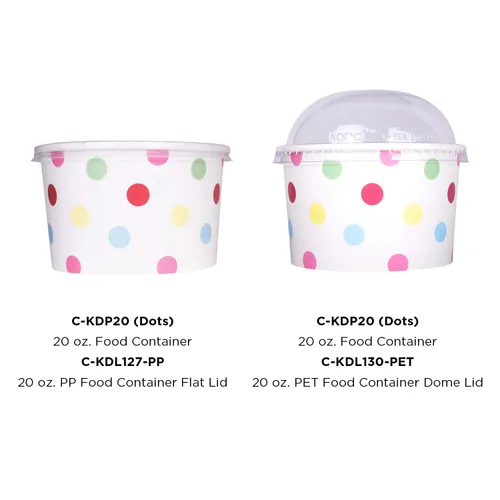 Miniatura 4 de Karat Copas de papel para helado y tazones de sopa para alimentos calientes y fríos, ideales para sopa, helado, gelato, yogur y aperitivos, lunares