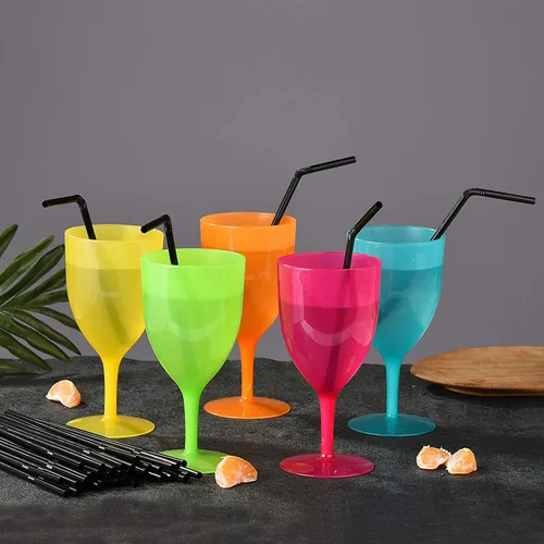 Miniatura 4 de ALINK 500 unidades de pajitas de plástico flexibles negras, pajitas desechables plegables envueltas individualmente - 19,7 cm x 0,58 cm