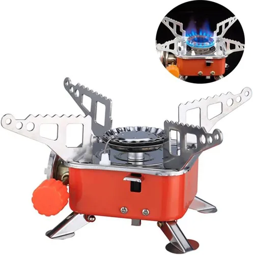 Mini estufa de camping, portátil plegable a prueba de viento, pequeña estufa de gas para acampar al aire libre, senderismo, mochilero, viaje por
