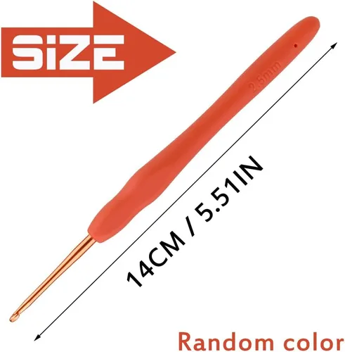 Miniatura 2 de Gancho de ganchillo para principiantes de 2.5mm, ganchos de ganchillo con mango ergonómico para manos artríticas, agujas de tejer cómodas y suaves
