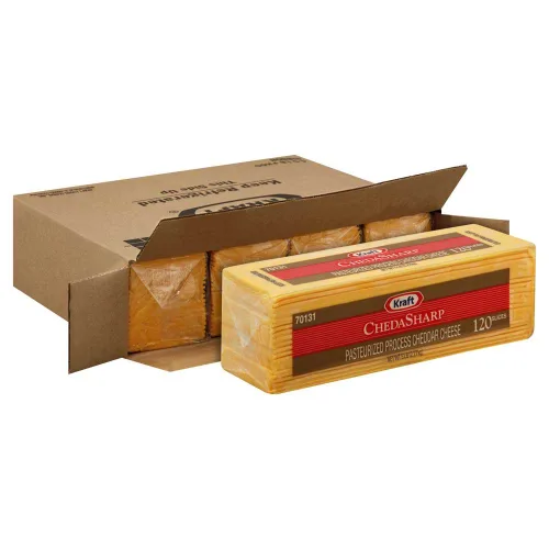 Miniatura 2 de Kraft Queso cheddar en rodajas de queso cheddar regular, 5 libras, 4 por caja.