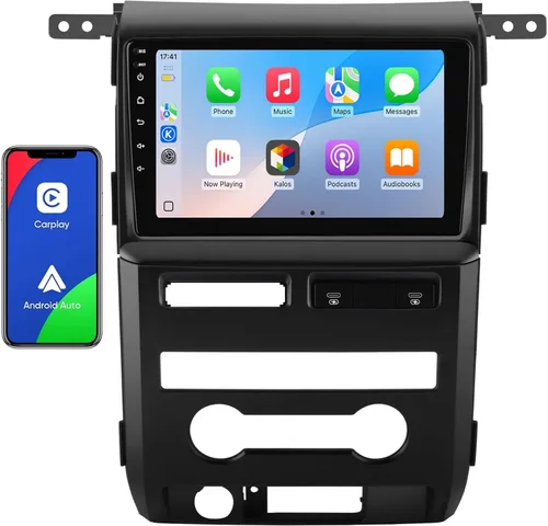 Junsun Radio de coche 5G WiFi estéreo para Ford F150 2009-2012, pantalla táctil HD IPS de 9 pulgadas, CarPlay/Android Auto, GPS DSP RDS,