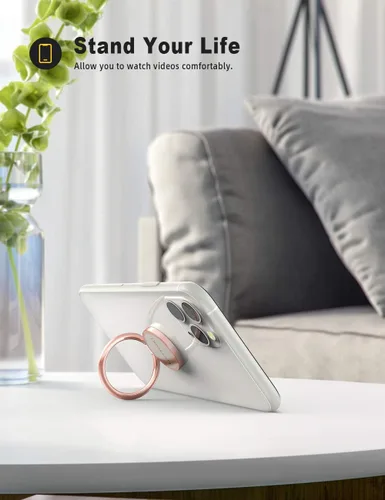 Miniatura 2 de Lamicall Anillo para Teléfono Celular Oro Rosa, Soporte Adhesivo Universal con Agarre para Dedos, Compatible con iPhone 17 16 15 Pro Max XR X