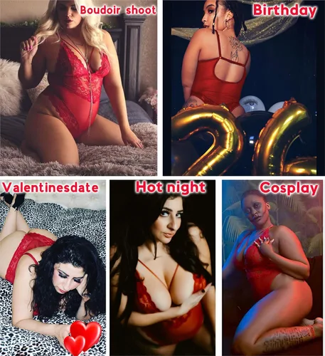 Miniatura 3 de Avidlove - Lencería de entrepierna a presión para mujer body de encaje de una pieza mini traje sexy
