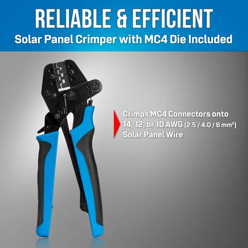 Miniatura 2 de Jonard Tools Engarzadora SPC-MC4 para contactos del conector MC4 del panel solar con el troquel que prensa incluido