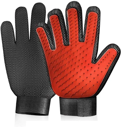 Miniatura 8 de Guante de aseo para mascotas, cepillo removedor de pelo, suave y eficiente guante para mascotas, guantes de masaje para mascotas, mano izquierda