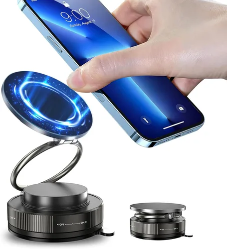 Soporte magnético para teléfono MagSafe, soporte de teléfono ajustable de 360° con succión más fuerte de 96 libras y 2800 gf magnético más fuerte