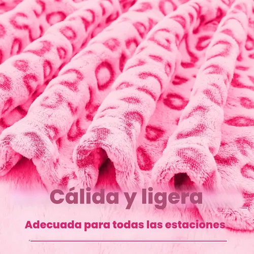 Miniatura 6 de Manta Cálida Rosa Suave de Forro Polar Mantas Difusas Pequeñas para Niños Niñas y Niños Pequeños Leopardo Rosa